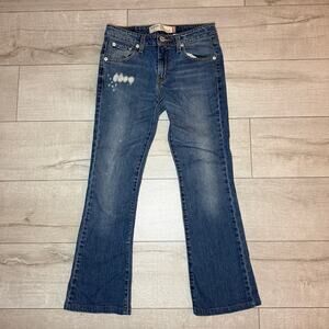 Vintage Levi's 518 Superlow Bootcut Womens Jeans Bleached Distressed Y2K Size 5M